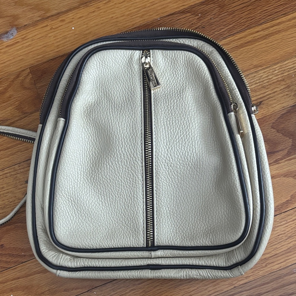 Cream Leather Backpack